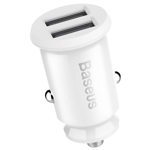 Nabíjačka do auta Baseus Grain, 10,5 W, 2,1 A, 2 x USB-A, biela CCALL-ML02