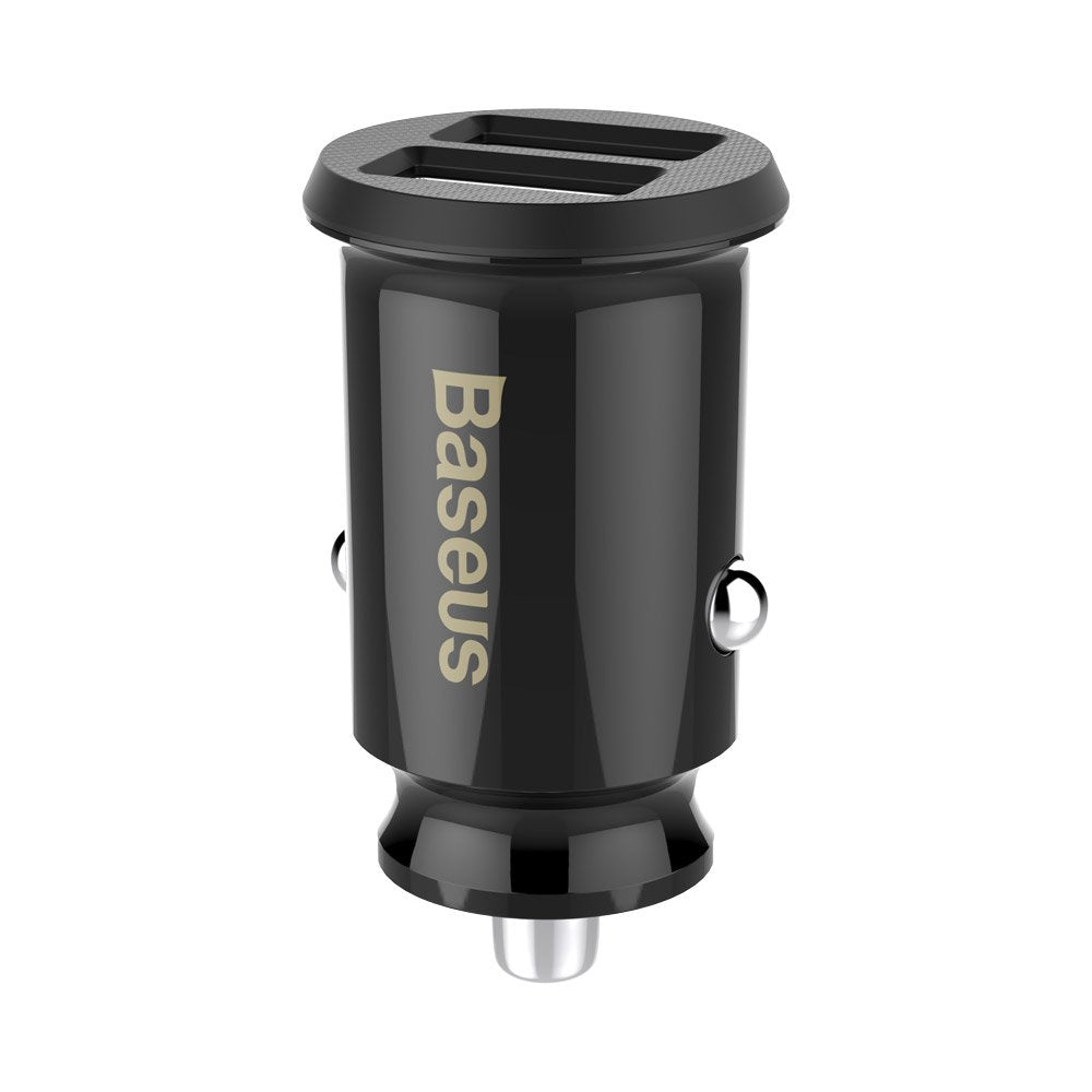 Nabíjačka do auta Baseus Grain, 10 W, 2,4 A, 2 x USB-A, čierna CCALL-ML01