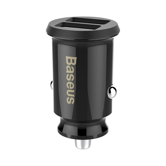 Nabíjačka do auta Baseus Grain, 10 W, 2,4 A, 2 x USB-A, čierna CCALL-ML01