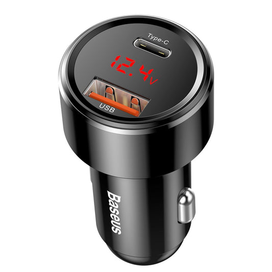 Nabíjačka do auta Baseus Magic Display Series, 45 W, 6A, 1 x USB-A - 1 x USB-C, čierna CCMLC20C-01