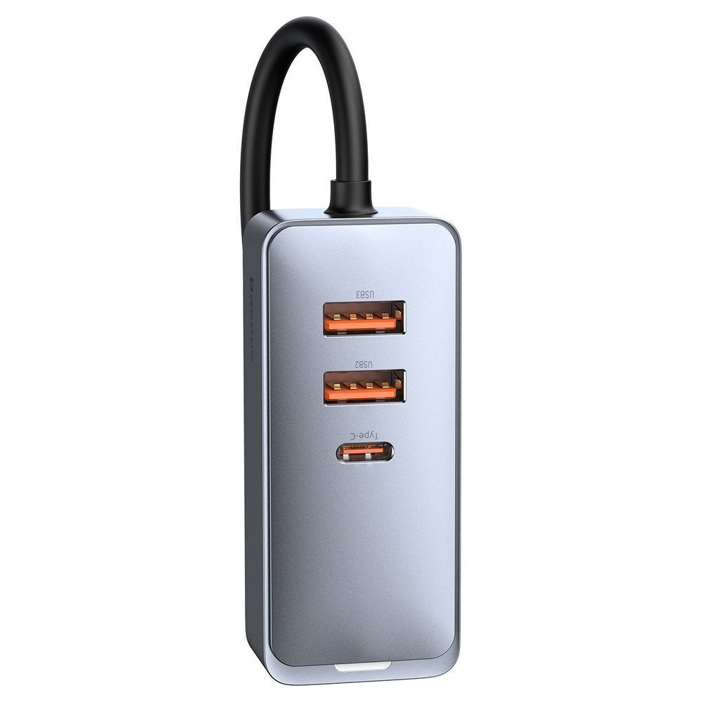 Auto nabíjačka Baseus Share Together, 120W, 3A, 3 x USB-A - 1 x USB-C, sivá CCBT-B0G