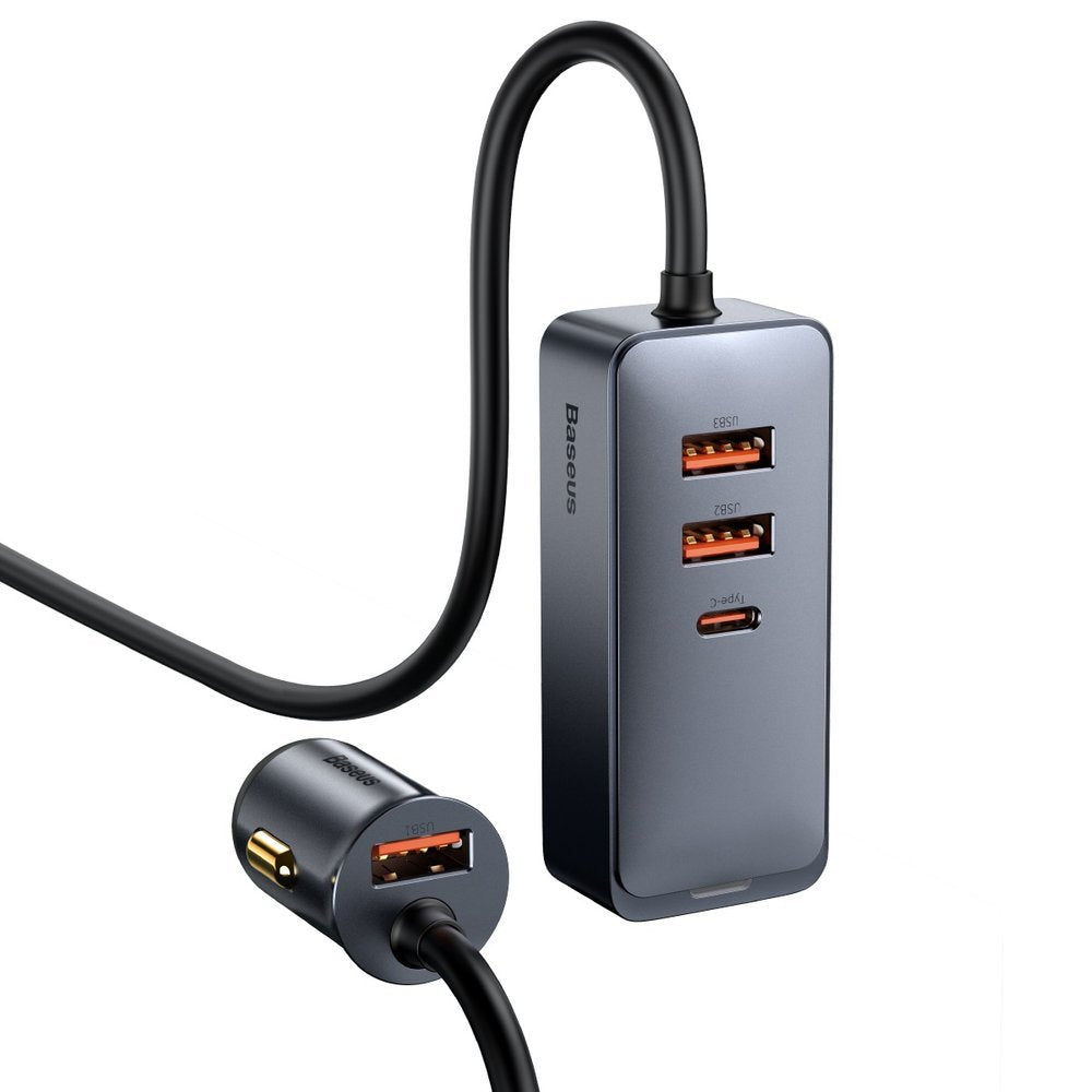 Auto nabíjačka Baseus Share Together, 120W, 3A, 3 x USB-A - 1 x USB-C, sivá CCBT-B0G