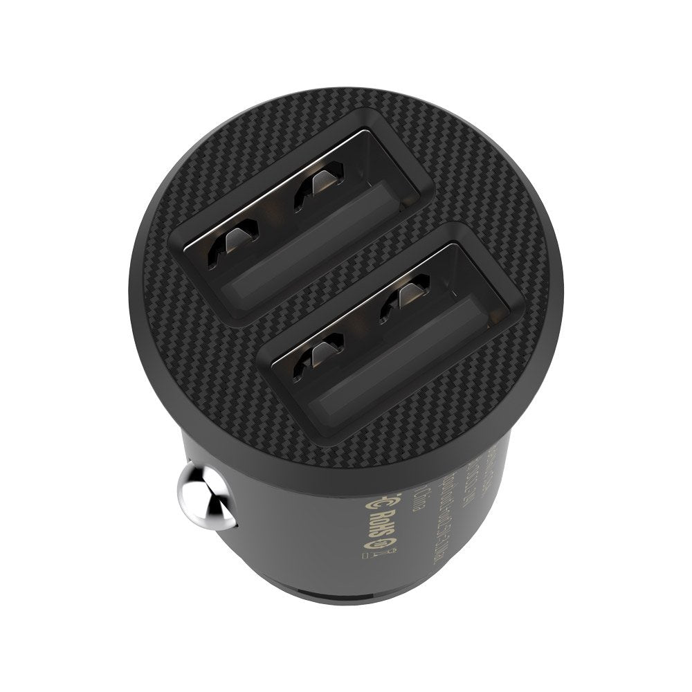 Nabíjačka do auta Baseus Grain, 10 W, 2,4 A, 2 x USB-A, čierna CCALL-ML01