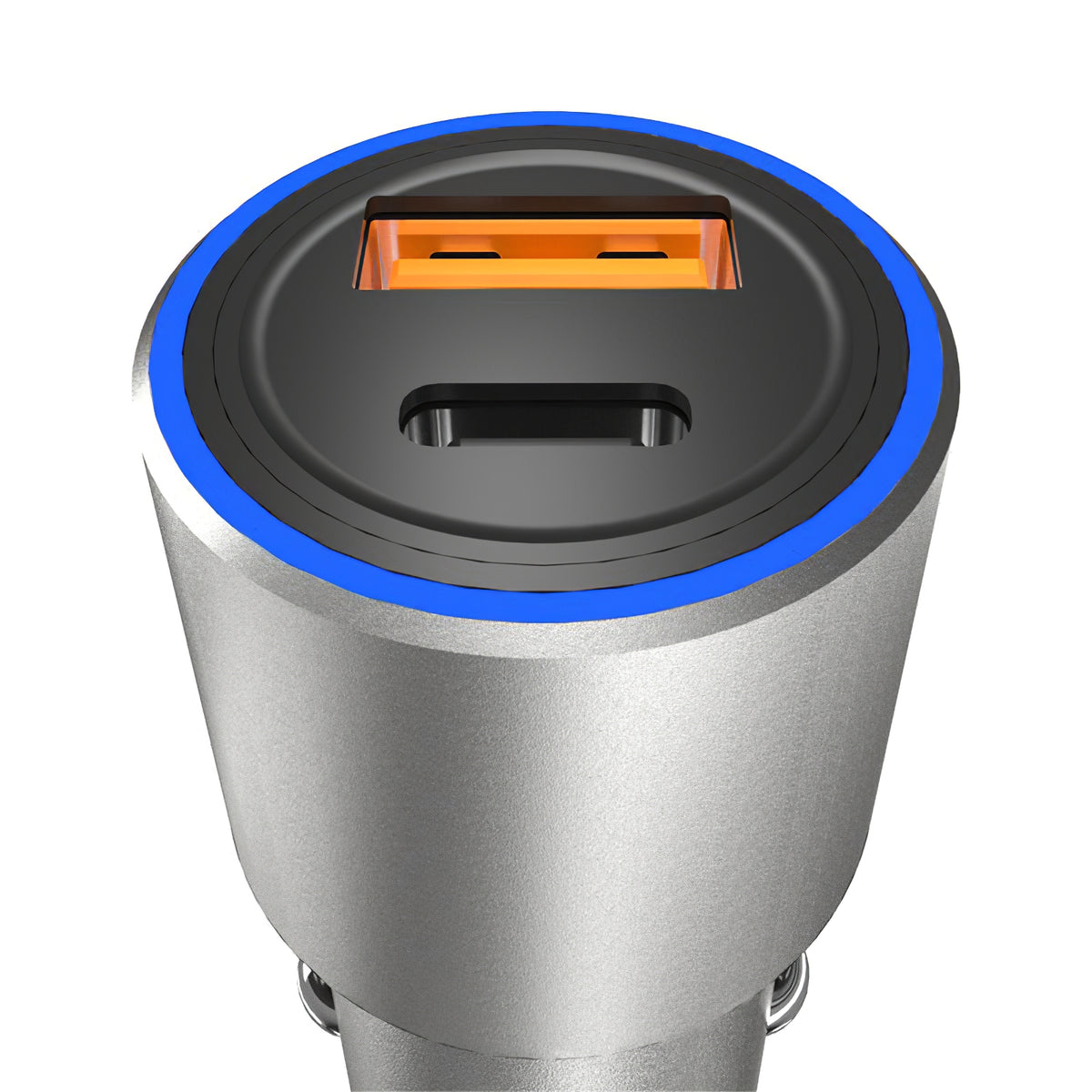 USB autonabíjačka Dudao R4PQ, 1 x USB - 1 x USB Typ-C, 22,5 W, Quick Charge - Power Delivery, sivá