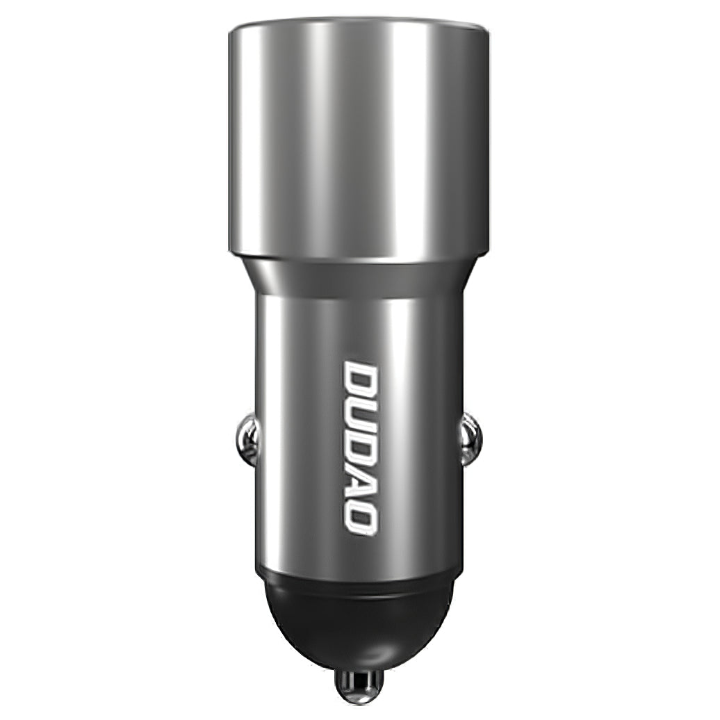 USB autonabíjačka Dudao R4PQ, 1 x USB - 1 x USB Typ-C, 22,5 W, Quick Charge - Power Delivery, sivá