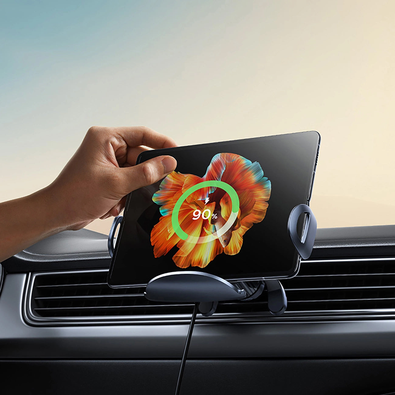 Baseus LightChaser Wireless Car Charger, 15W, 1.67A, Black, Resealed C40355901111-00