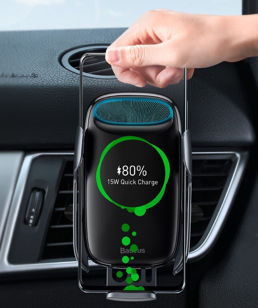 Baseus Milky Way Series Wireless Car Charger, 15W, 1.67A, Black WXHW02-01