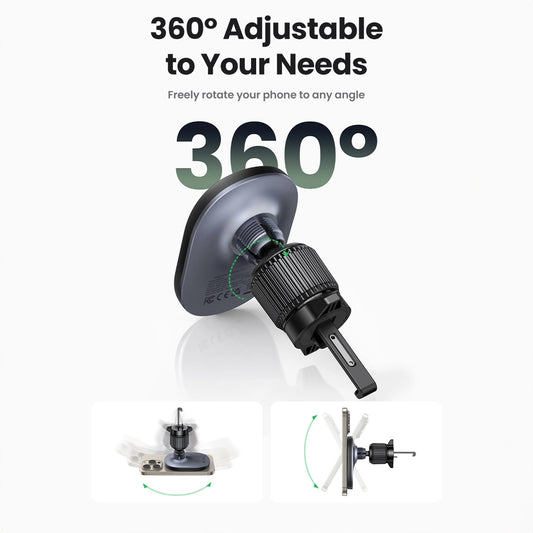 Bezdrôtová autonabíjačka UGREEN CD345 Vent, 15W, 1.67A, Čierna
