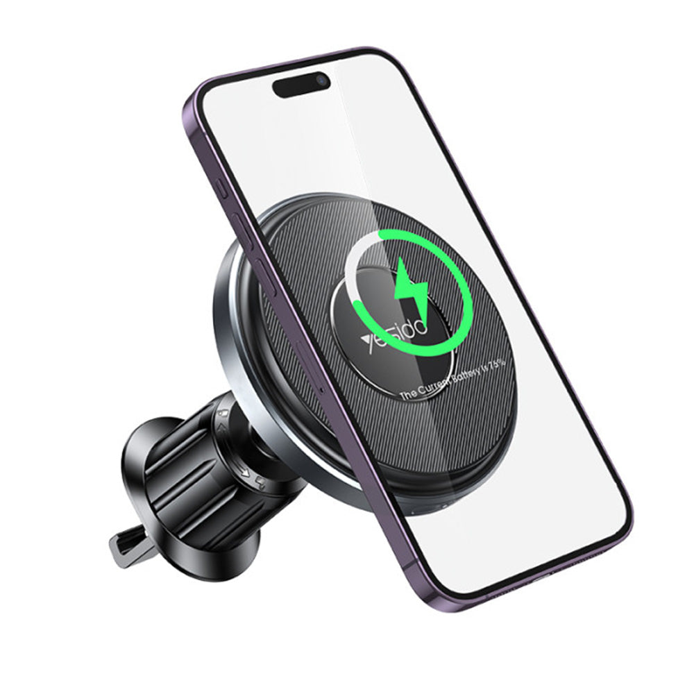 Bezdrôtová autonabíjačka Yesido C190, 15W, 1.67A, Čierna