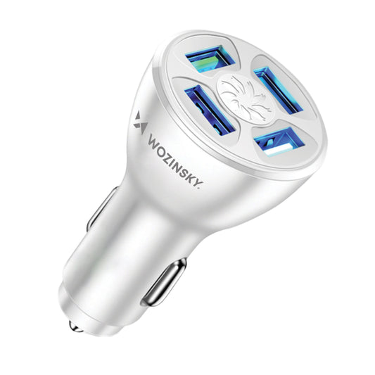 Nabíjačka do auta WZK WCCAW, 50 W, 3A, 4 x USB-A, biela