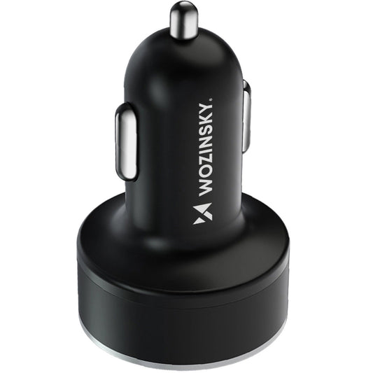 Nabíjačka do auta WZK WDCCB, 50 W, 3A, 2 x USB-A - 2 x USB-C, čierna