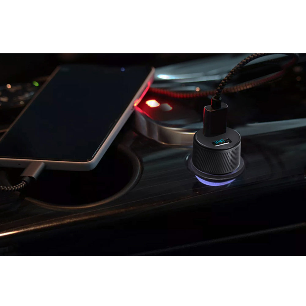 Auto nabíjačka Yesido Y31 Display, 18W, 3A, 2 x USB-A, Čierna
