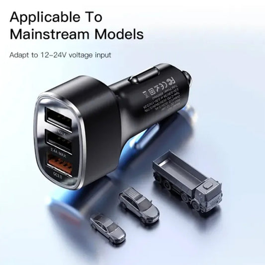 Yesido Y46 Car Charger, 42W, 3A, 3 x USB-A, Black