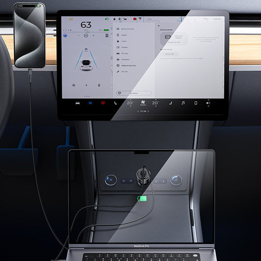 Auto nabíjačka Yesido Y65, 100W, 5A, 1 x USB-A - 1 x USB-C, Čierna