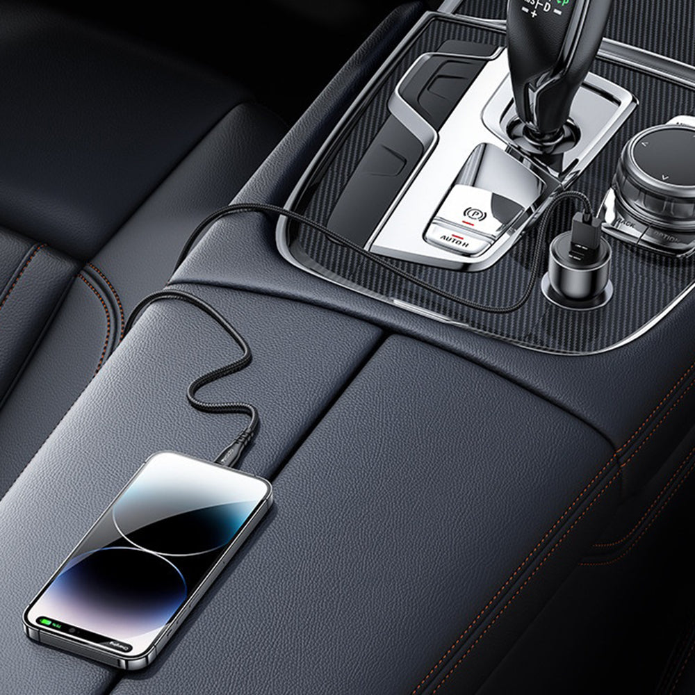 Auto nabíjačka Yesido Y65, 100W, 5A, 1 x USB-A - 1 x USB-C, Čierna