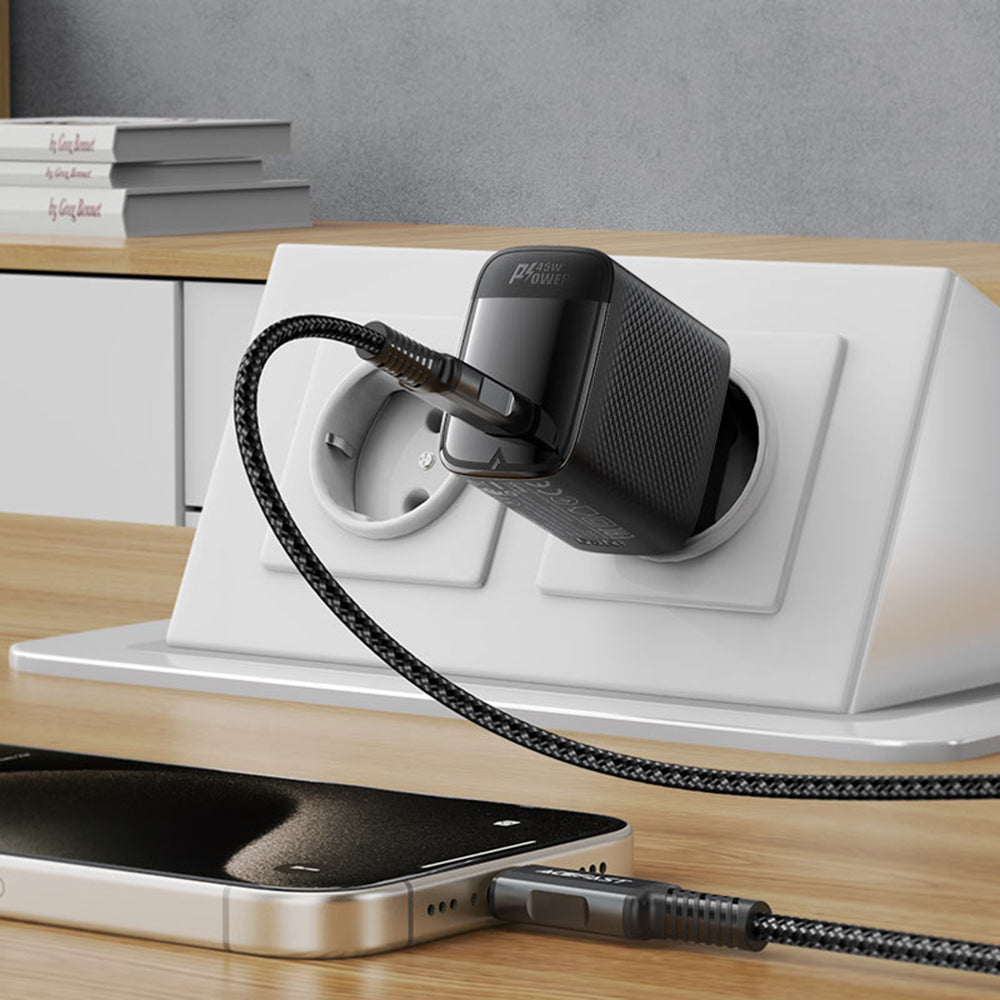 Sieťová nabíjačka Acefast A112, 45W, 3A, 1 x USB-C, Čierna