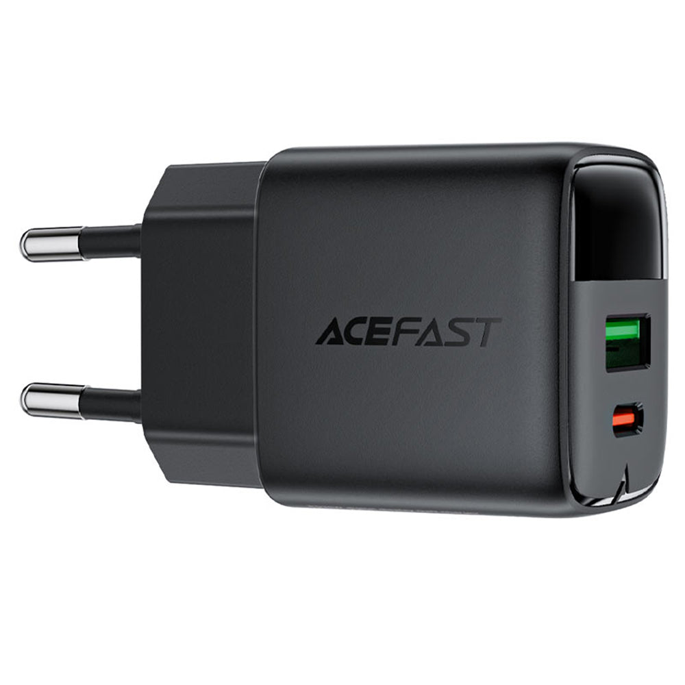 Sieťová nabíjačka Acefast A116 Display, 35W, 3A, 1 x USB-A - 1 x USB-C, čierna