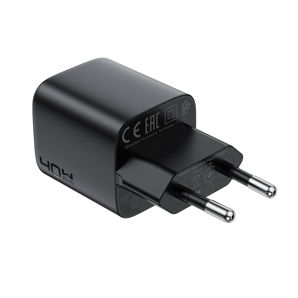 Sieťová nabíjačka Acefast A136, 40W, 3A, 1 x USB-C, Čierna