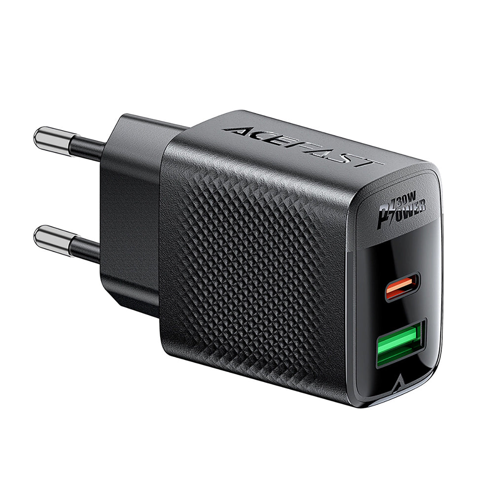 Sieťová nabíjačka Acefast A98, 30W, 3A, 1 x USB-A - 1 x USB-C, Čierna