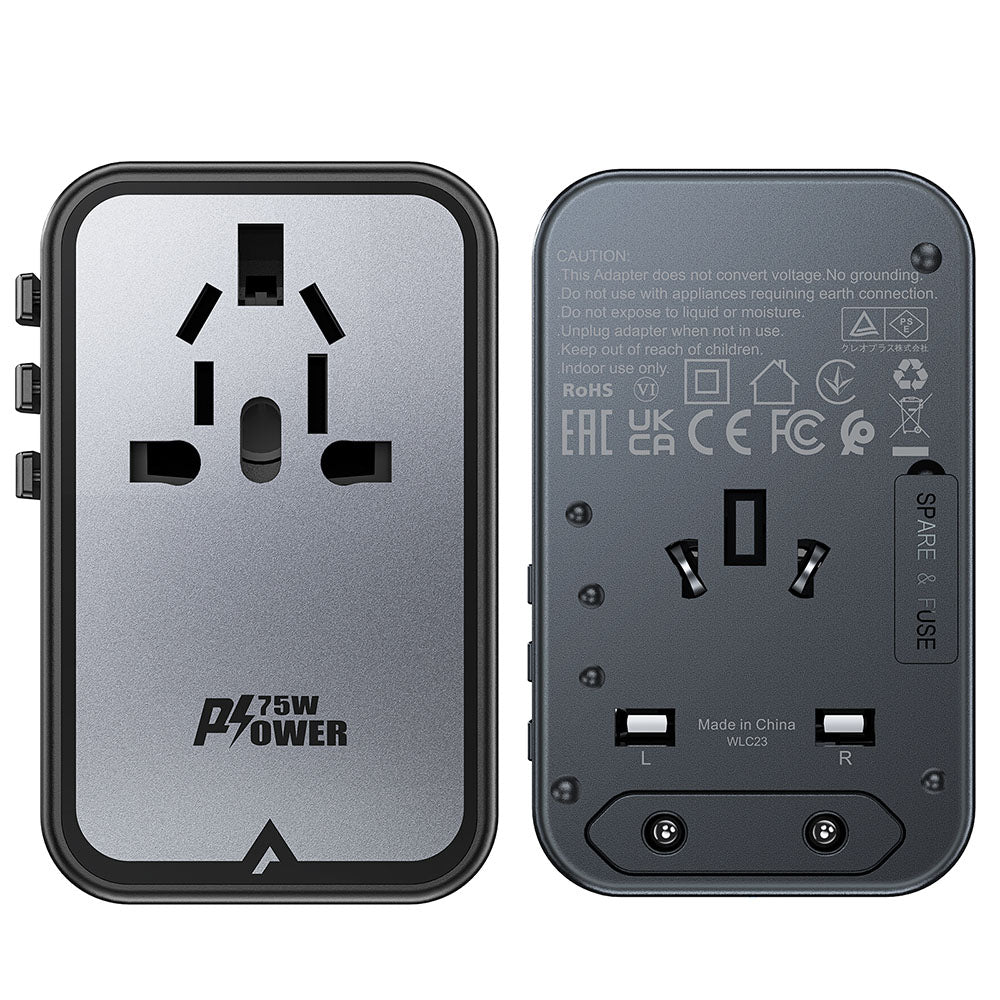 Sieťová nabíjačka Acefast Travel Z1, 75W, 3.35A, 2 x USB-A - 3 x USB-C, Čierna