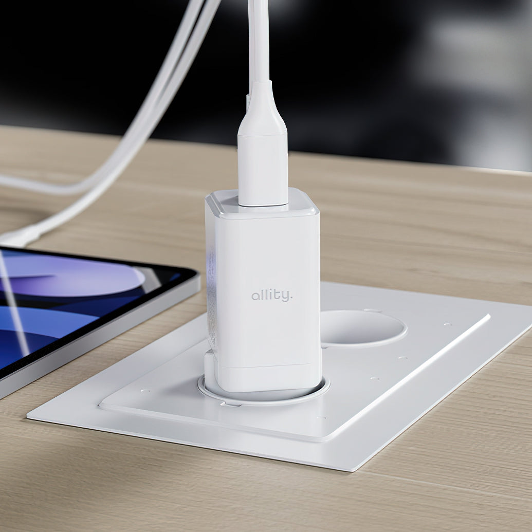 Sieťová nabíjačka Allity. ATC-01-45WCC Fast, 45W, 3A, 1 x USB-A - 1 x USB-C, Biela