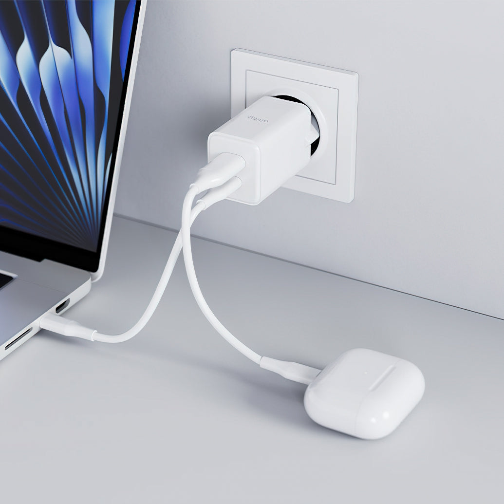 Sieťová nabíjačka Allity. ATC-01-45WCC Fast, 45W, 3A, 1 x USB-A - 1 x USB-C, Biela