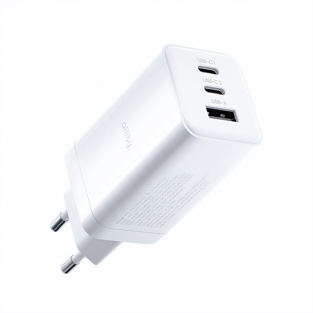 Sieťová nabíjačka Allity. ATC-01-65WACC Fast, 65W, 3.25A, 1 x USB-A - 2 x USB-C, Biela