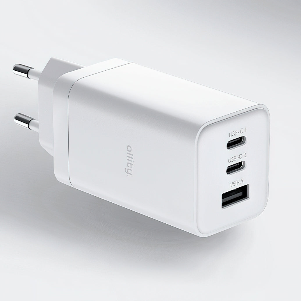 Sieťová nabíjačka Allity. ATC-01-65WACC Fast, 65W, 3.25A, 1 x USB-A - 2 x USB-C, Biela