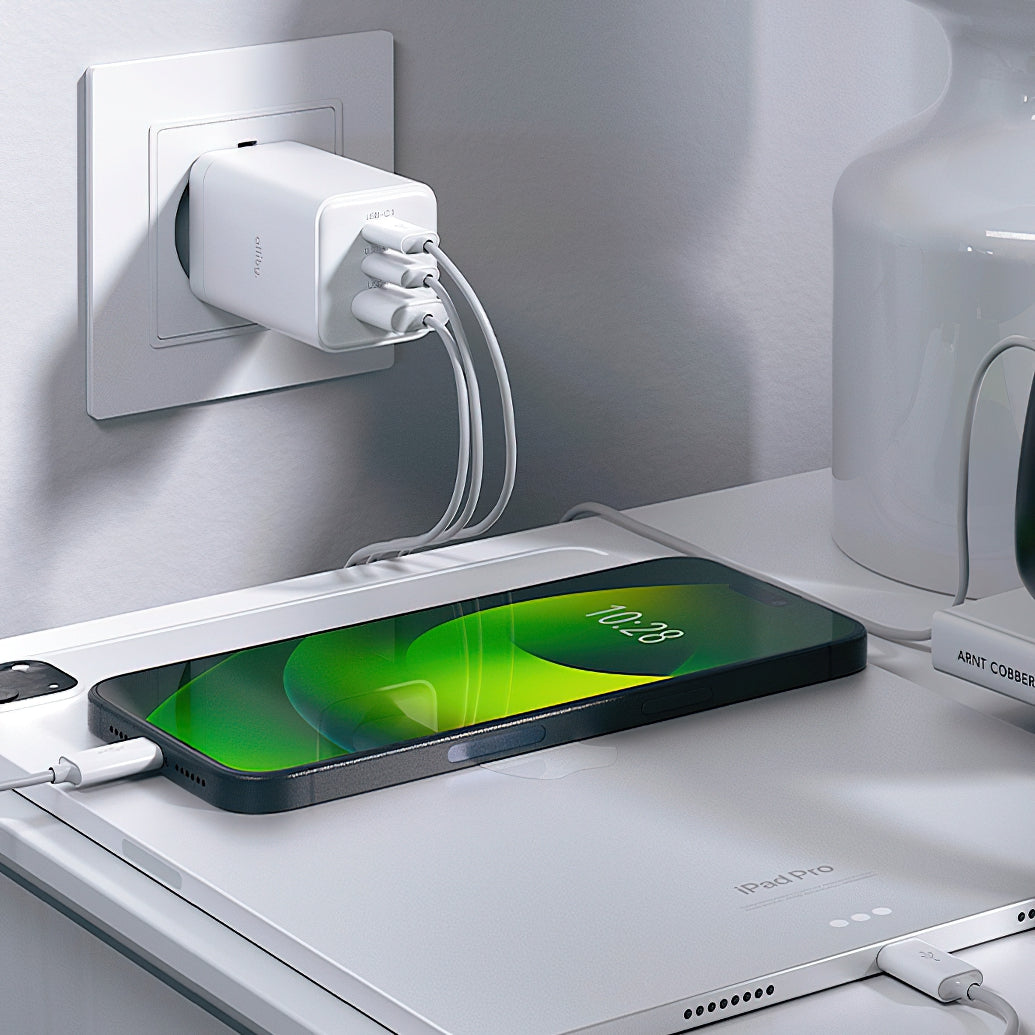 Sieťová nabíjačka Allity. ATC-01-65WACC Fast, 65W, 3.25A, 1 x USB-A - 2 x USB-C, Biela