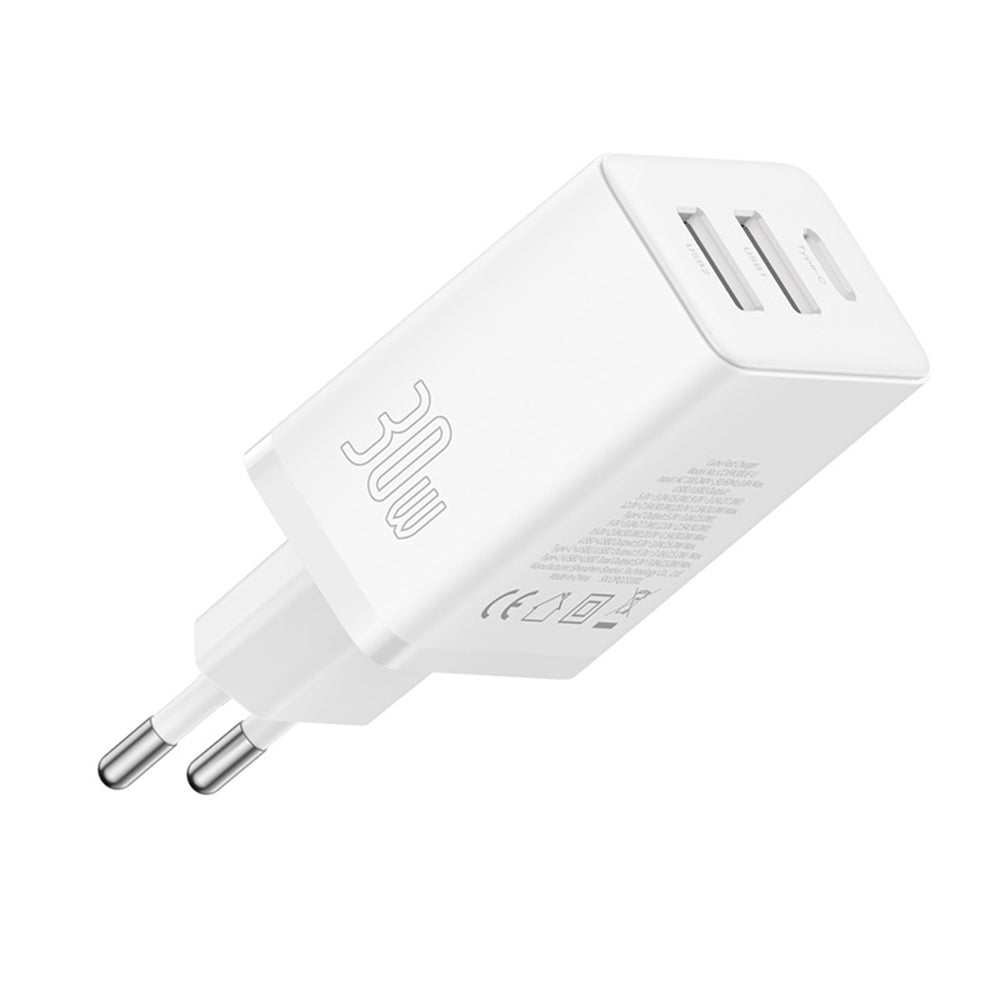Nabíjačka Baseus Cube, 30W, 3A, 2 x USB-A - 1 x USB-C, Biela P10111402213-00