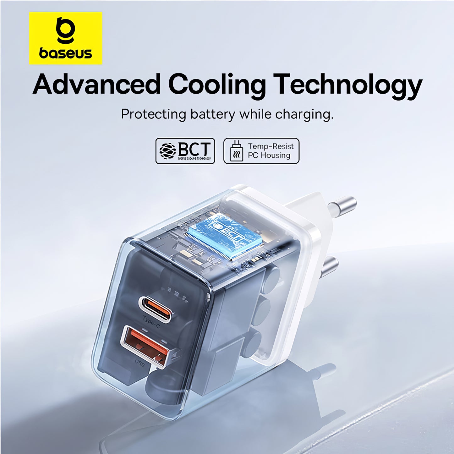 Sieťová nabíjačka Baseus Cube, 30 W, 2,4 A, 1 x USB-A - 1 x USB-C, biela P10111404213-00