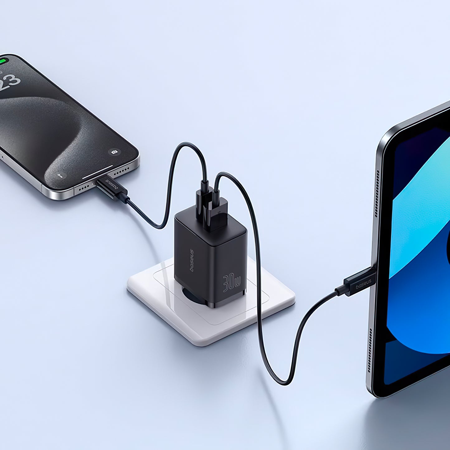 Sieťová nabíjačka Baseus Cube, 30 W, 2,4 A, 1 x USB-A - 1 x USB-C, čierna P10111404113113-00