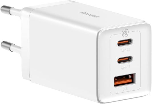Sieťová nabíjačka Baseus GaN5 Pro, 65W, 3.25A, 1 x USB-A - 2 x USB-C, Biela CCGP120202
