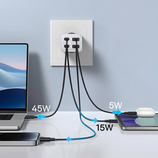 Sieťová nabíjačka Baseus GaN6 Pro, 65 W, 3,25 A, 2 x USB-A - 2 x USB-C, biela