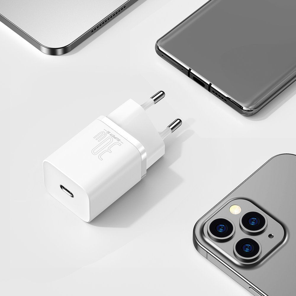 Sieťová nabíjačka Baseus Super Si 1C, 30 W, 3A, 1 x USB-C, biela CCSUP-J02