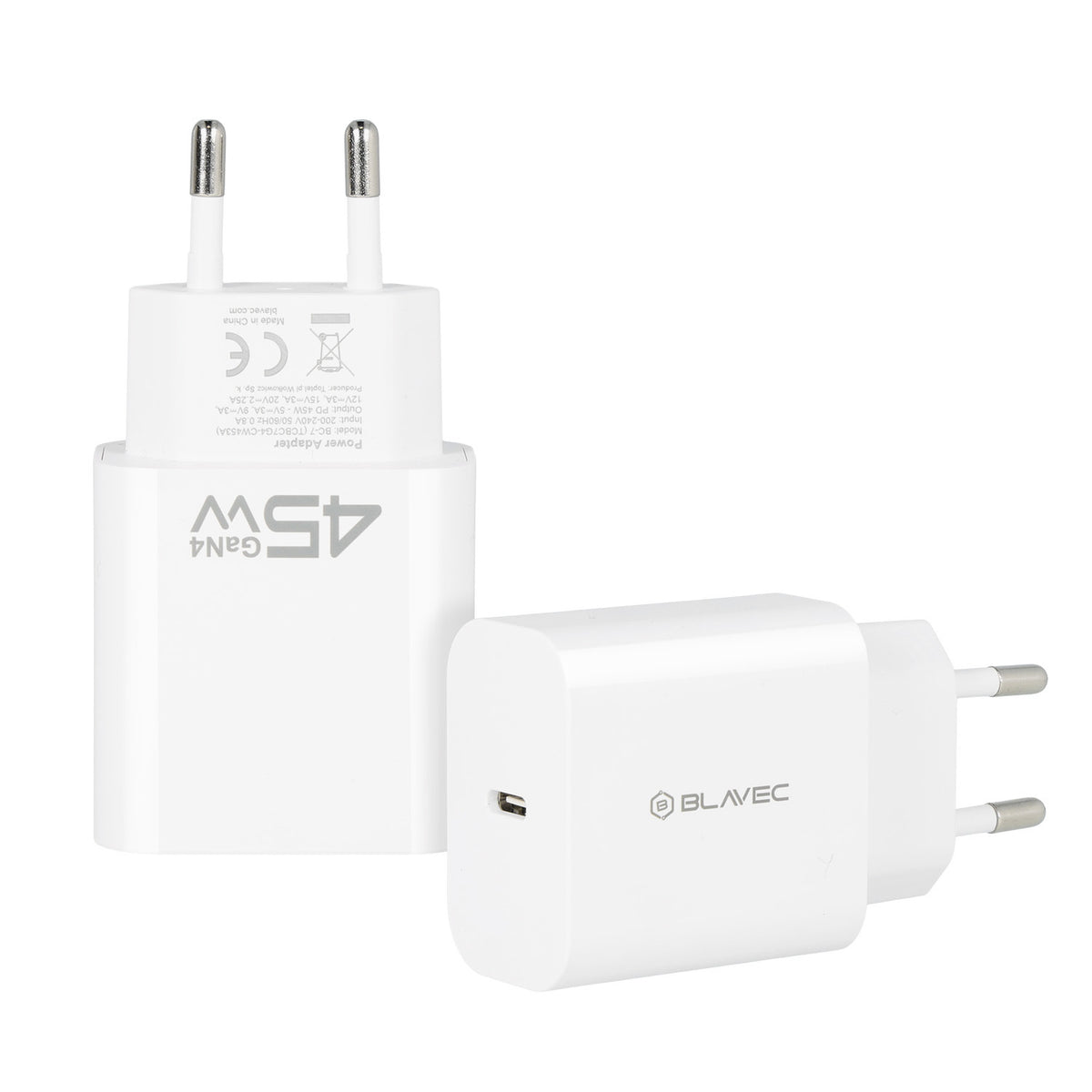 Sieťová nabíjačka Blavec BC-7, 45W, 3A, 1 x USB-C, Biela