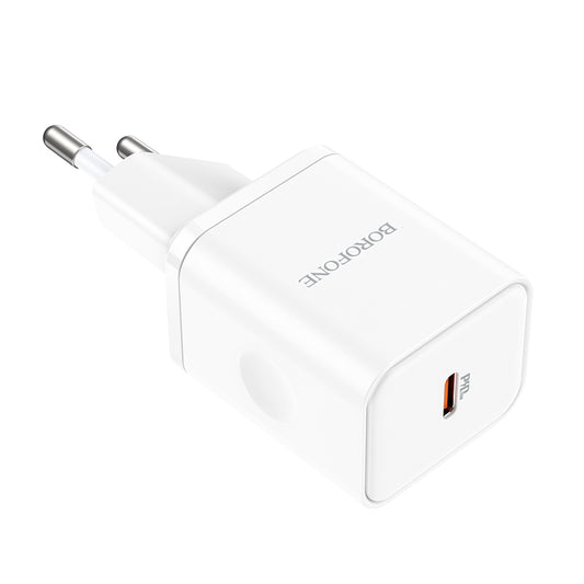 Sieťová nabíjačka Borofone BN6 Field, 20W, 3A, 1 x USB-C, Biela