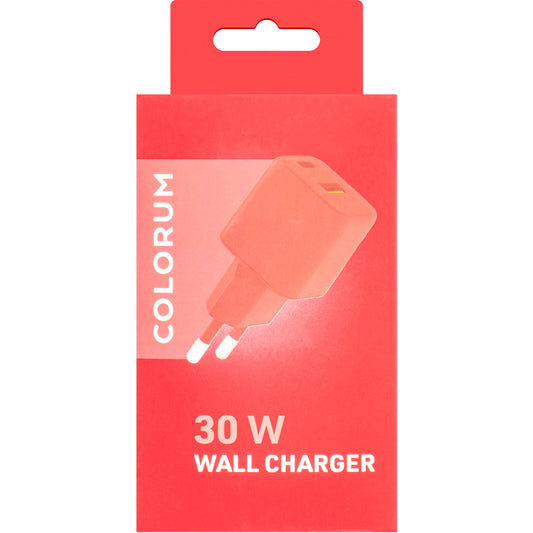 Sieťová nabíjačka Colourum CLS30-AC-02, 30 W, 3A, 1 x USB-A - 1 x USB-C, purpurová