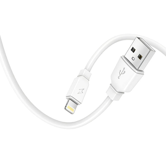 Sieťová nabíjačka Prestico F7S s káblom Lightning, 12 W, 2,4 A, 1 x USB-A, biela
