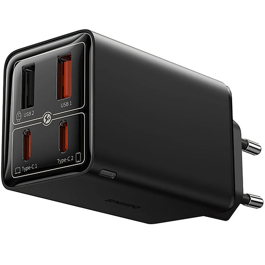 Káblová sieťová nabíjačka Baseus GaN6 Pro USB-C, 100 W, 3,25 A, 2 x USB-A - 2 x USB-C, čierna P10162705112-00