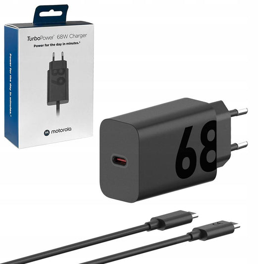 Sieťová nabíjačka Motorola s káblom USB-C, 68 W, 6,2 A, 1 x USB-C, čierna PG38C06281