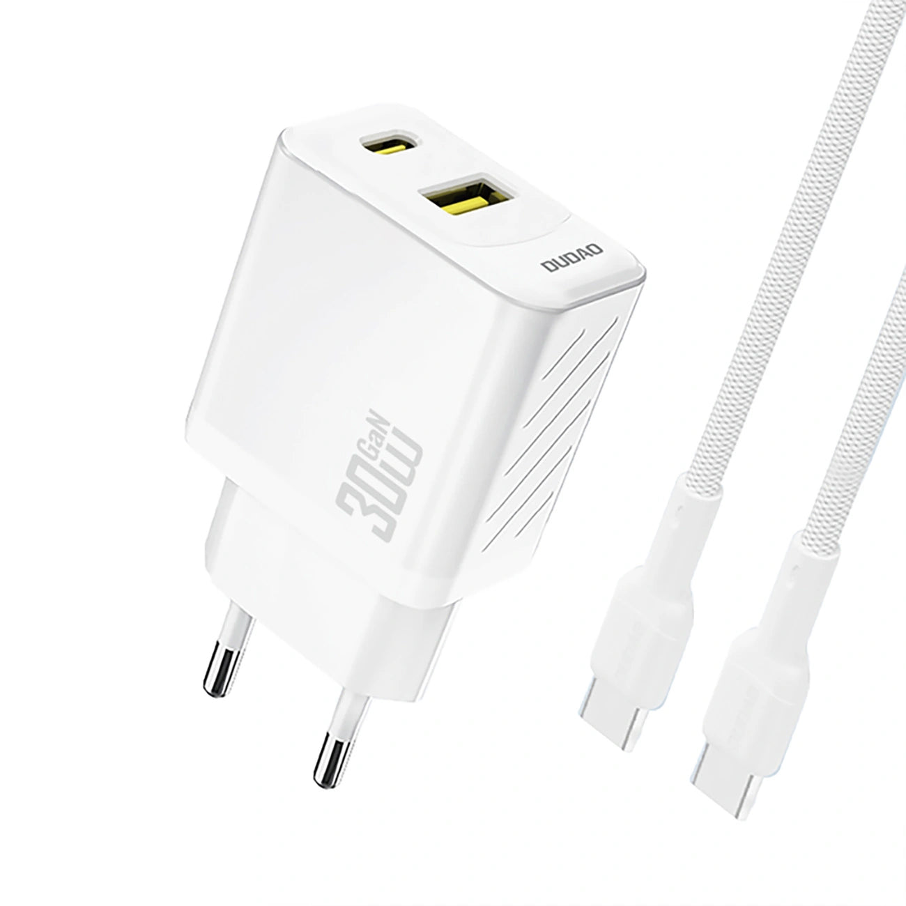 Sieťová nabíjačka s káblom USB-C Dudao A27TCEU, 30W, 1 x USB-A - 1 x USB-C, Biela