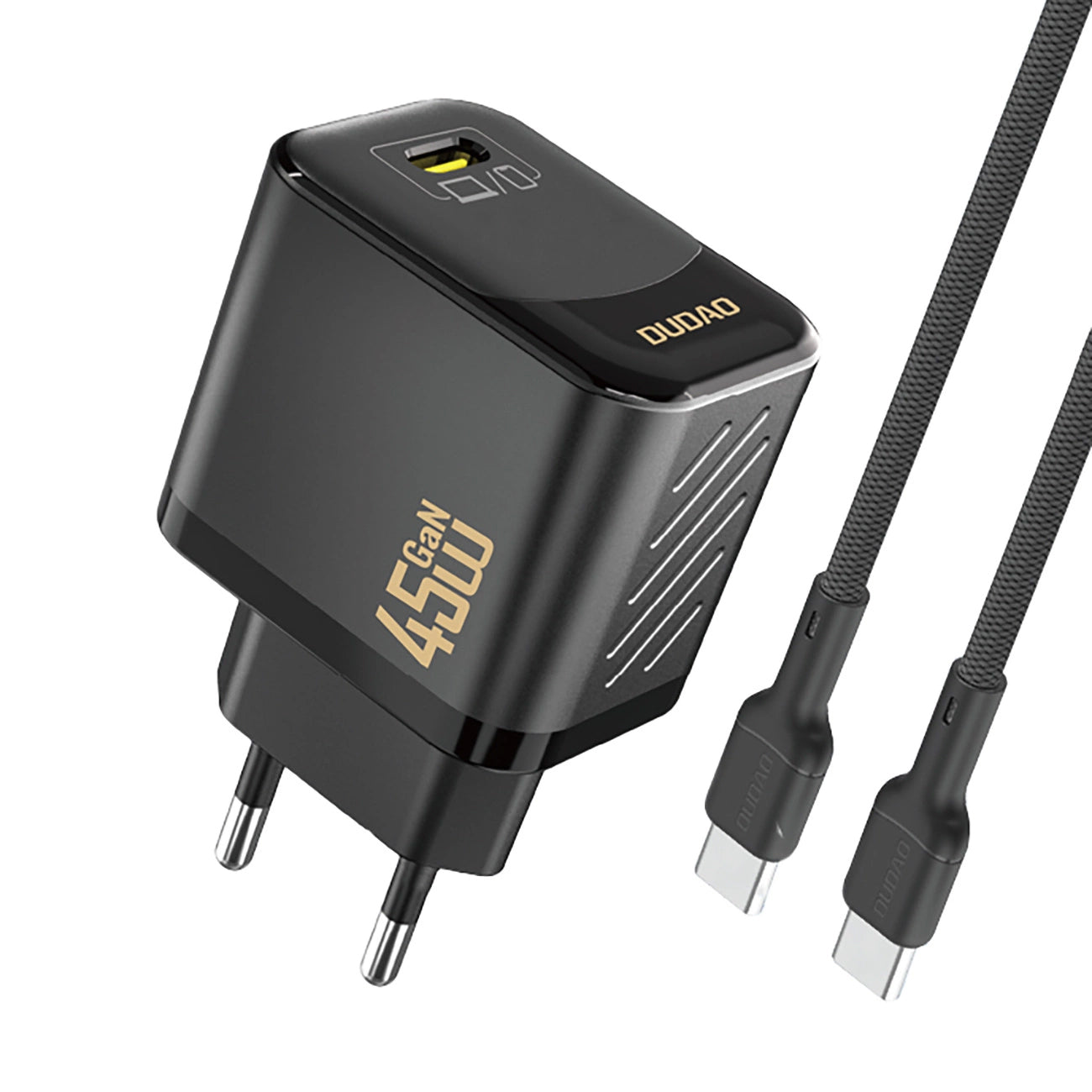 Sieťová nabíjačka s káblom USB-C Dudao A28C, 45W, 3A, 1 x USB-C, Čierna