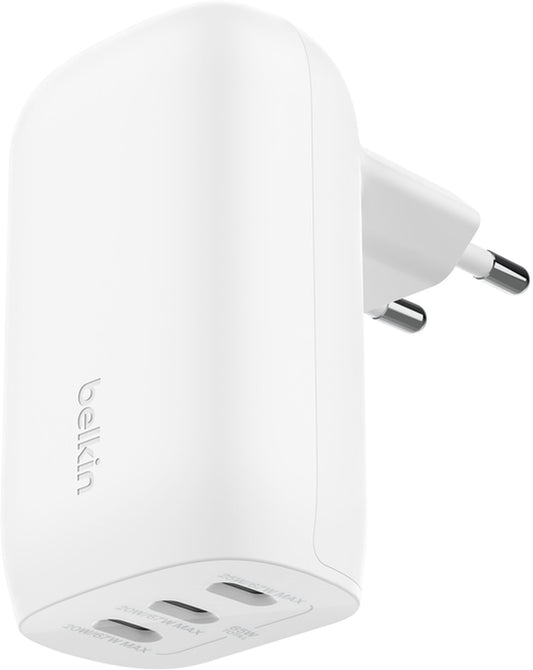 Sieťová nabíjačka s káblom USB-C Belkin BoostCharge, 67W, 3A, 3 x USB-C, biela WCC002vf2MWH-B6