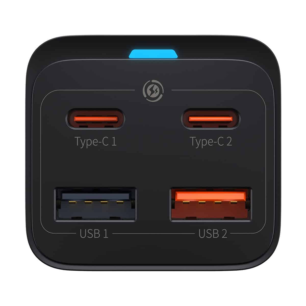 Baseus GaN3 Pro Docking Station Charger, 65W, 3A, 2 x USB-A - 2 x USB-C, Black CCGP040101