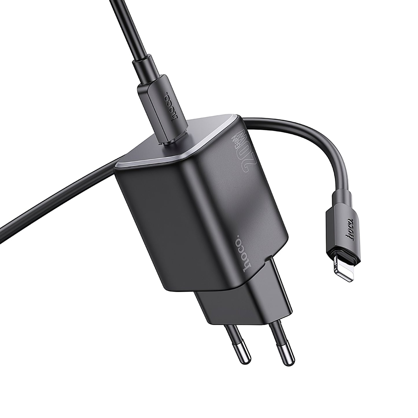 Sieťová nabíjačka HOCO N40 s káblom Lightning, 20 W, 3A, 1 x USB-C, čierna