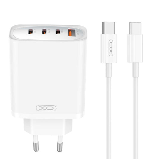 XO Design CE23, 65 W, 3,25 A, 1 x USB-A - 3 x USB-C, biela