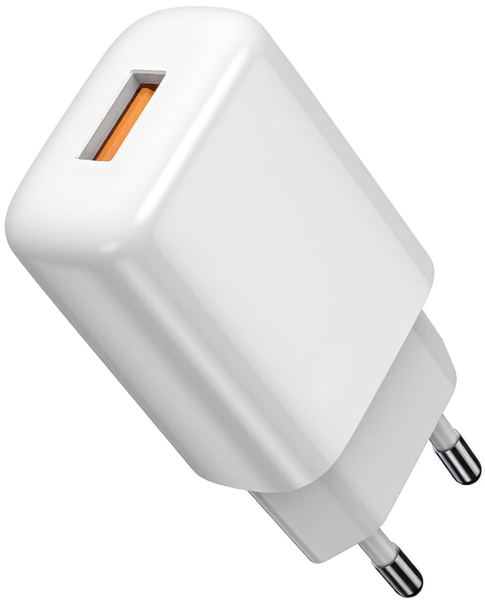Sieťová nabíjačka s káblom USB-C Prestico F9S, 12W, 2.4A, 1 x USB-A, Biela