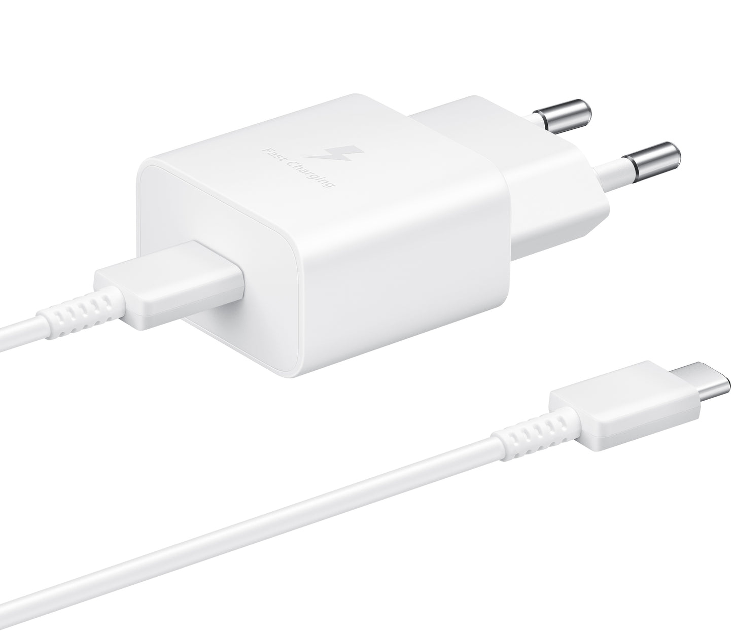 Sieťová nabíjačka Samsung USB-C s káblom USB-C, 15 W, 2 A, 1 x USB-C, biela EP-T1510XWEGEU