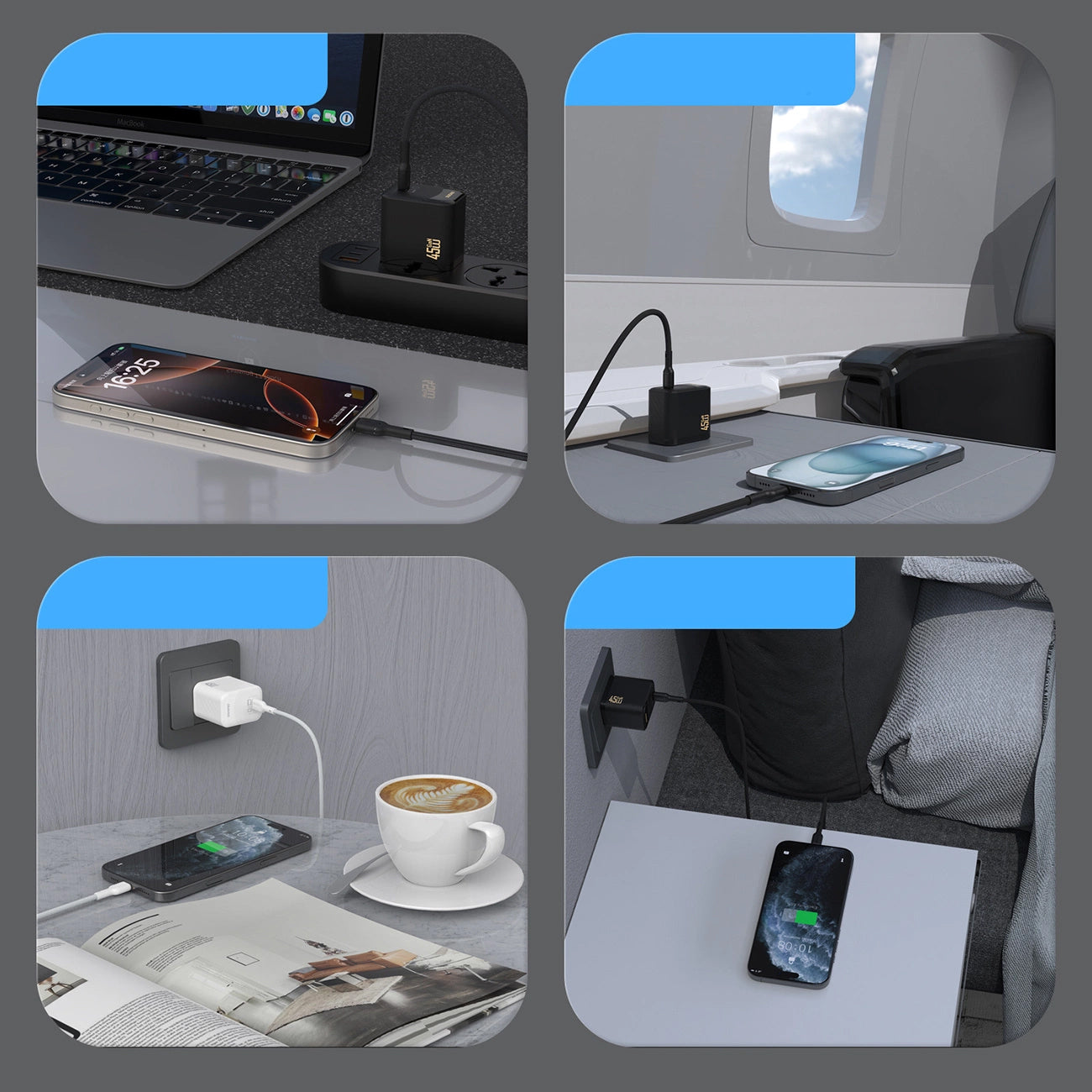Sieťová nabíjačka s káblom USB-C Dudao A28C, 45W, 3A, 1 x USB-C, Čierna